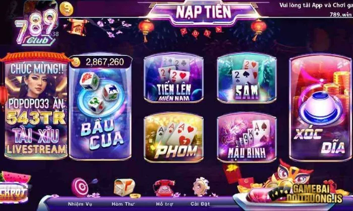 Chơi đánh bài đổi thưởng tại 789Club kiếm tiền dễ dàng